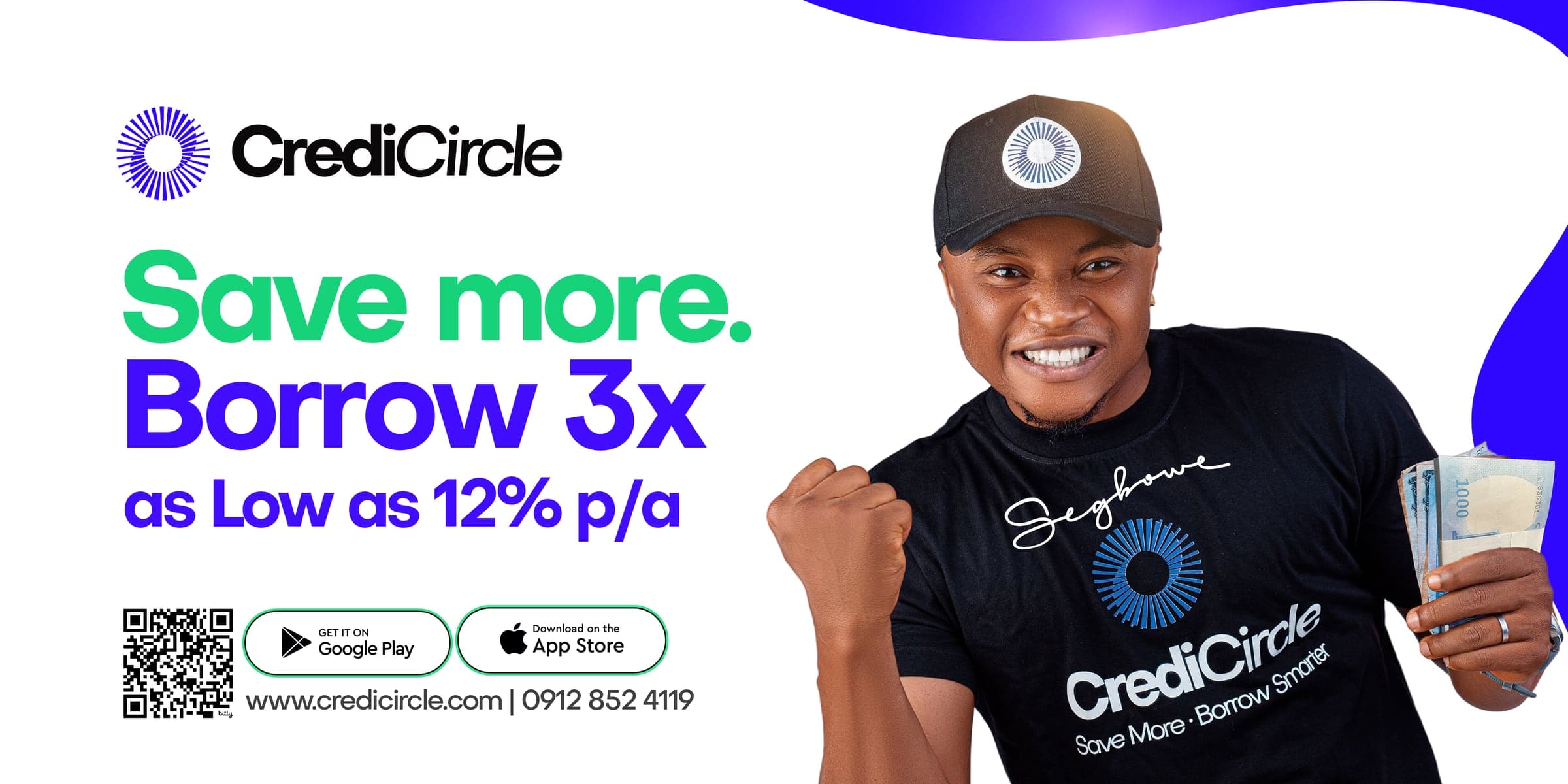 Campaign banner with brand ambassador