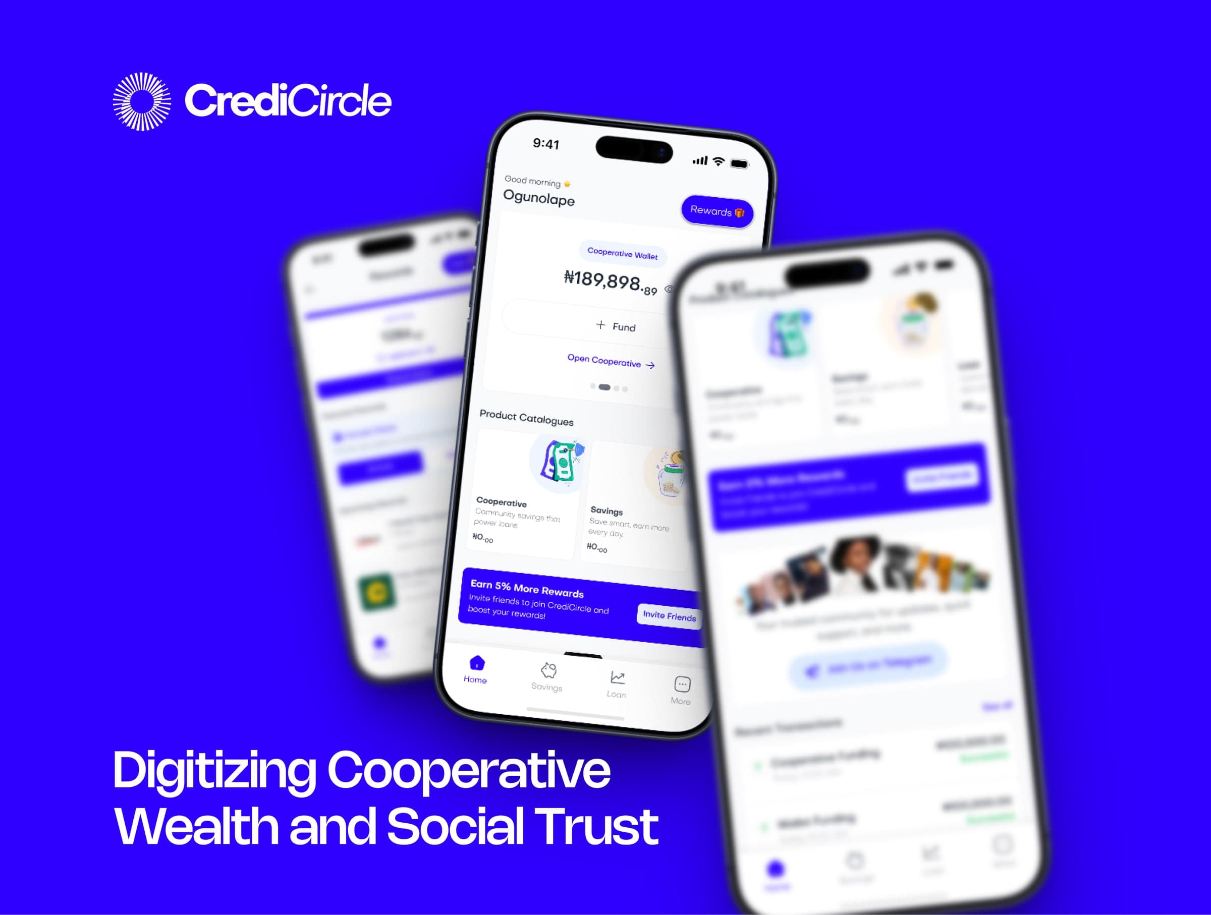 The CrediCircle app in brand colours