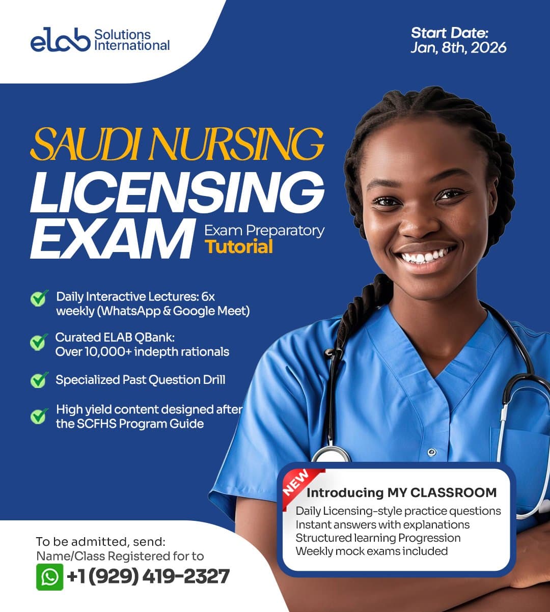 Saudi Nursing Licensing Exam, January cohort