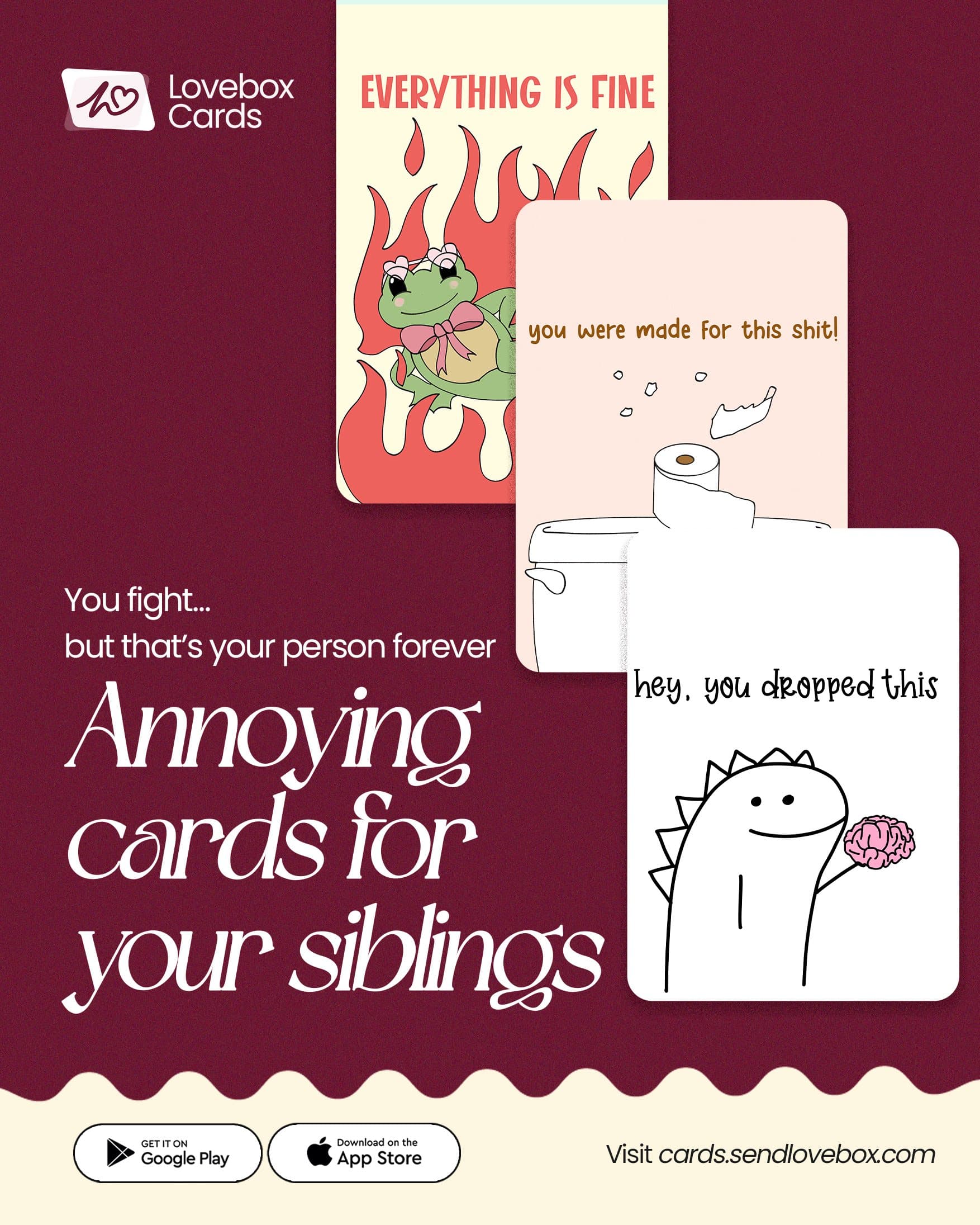 Annoying cards for your siblings