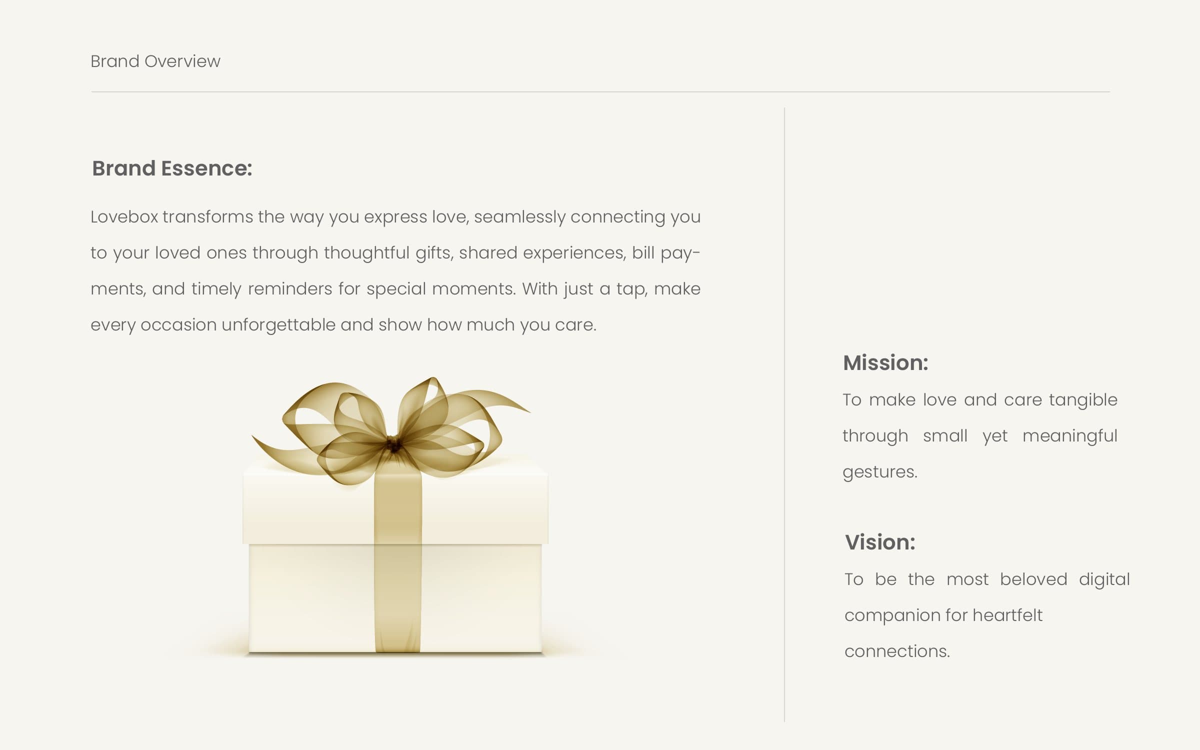 Brand essence, mission and vision