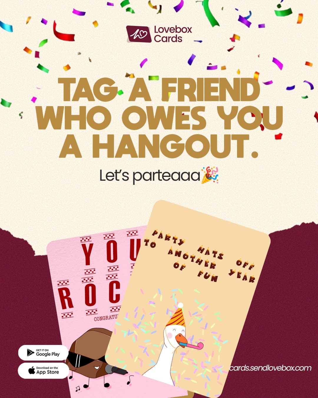 Tag a friend who owes you a hangout