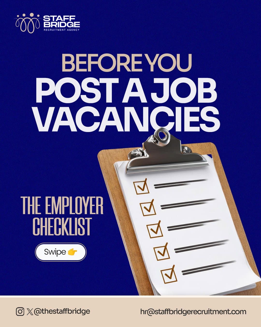 Before you post a job vacancy: the employer checklist